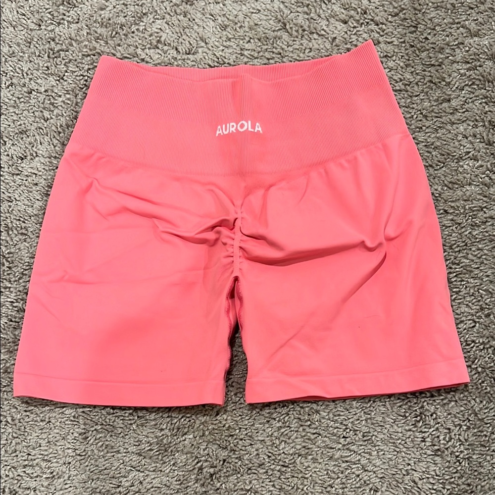 Pink High-Waisted Athletic Shorts